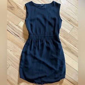 Theory Black Sheath Mini Dress Crew Neck Sleeveless